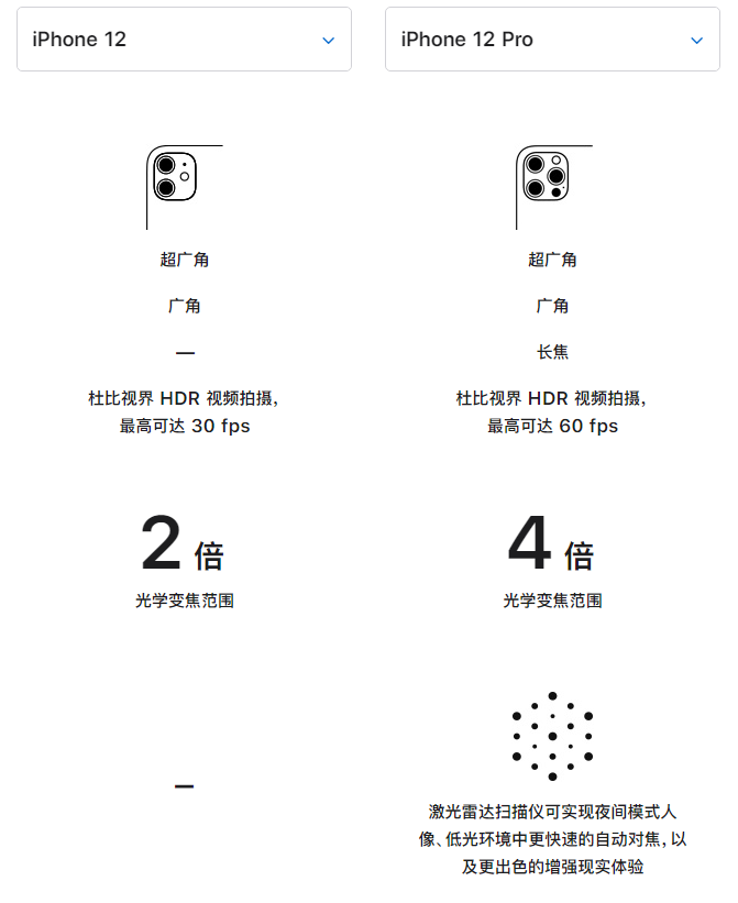 永寿苹果手机维修分享苹果 iPhone 12 与 iPhone 12 Pro 选哪款 